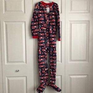 Carter’s Kids 1-piece firetruck fleece footie PJs